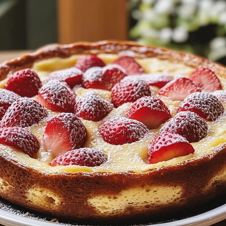 Clafoutis à la rhubarbe et fraises