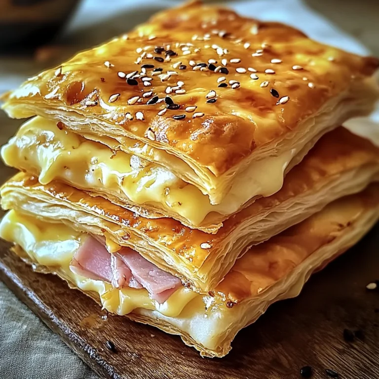 Feuilletés Croustillants au jambon de poulet et Fromage