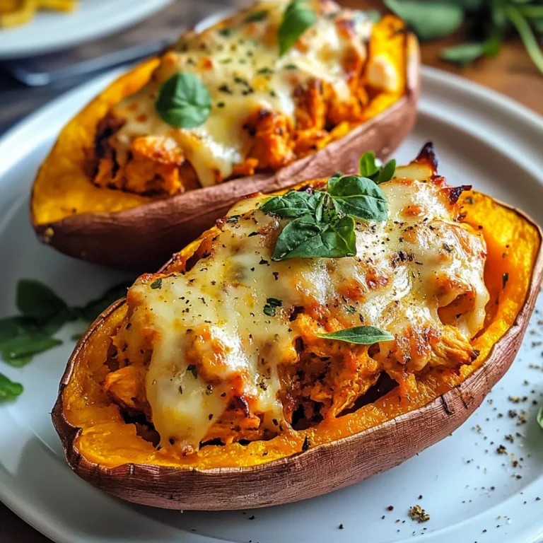 Patate douce farcie au poulet