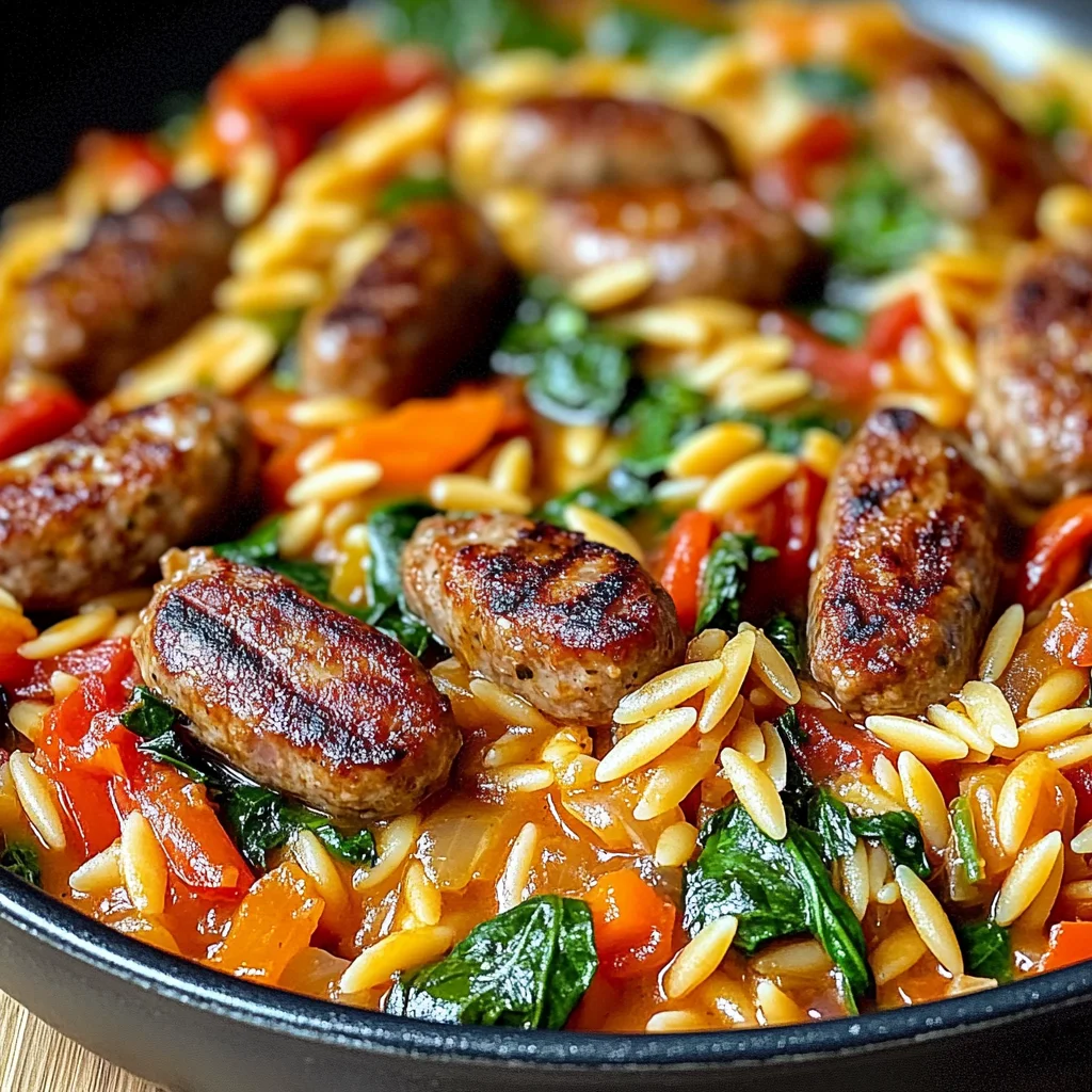 Poêlée Saucisse et Orzo