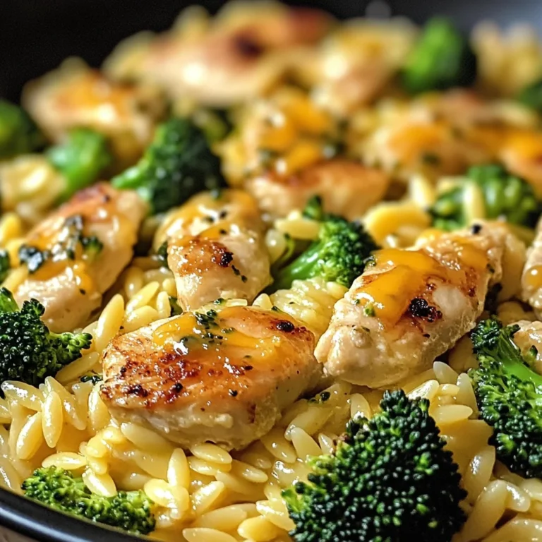 Poulet brocoli orzo au cheddar