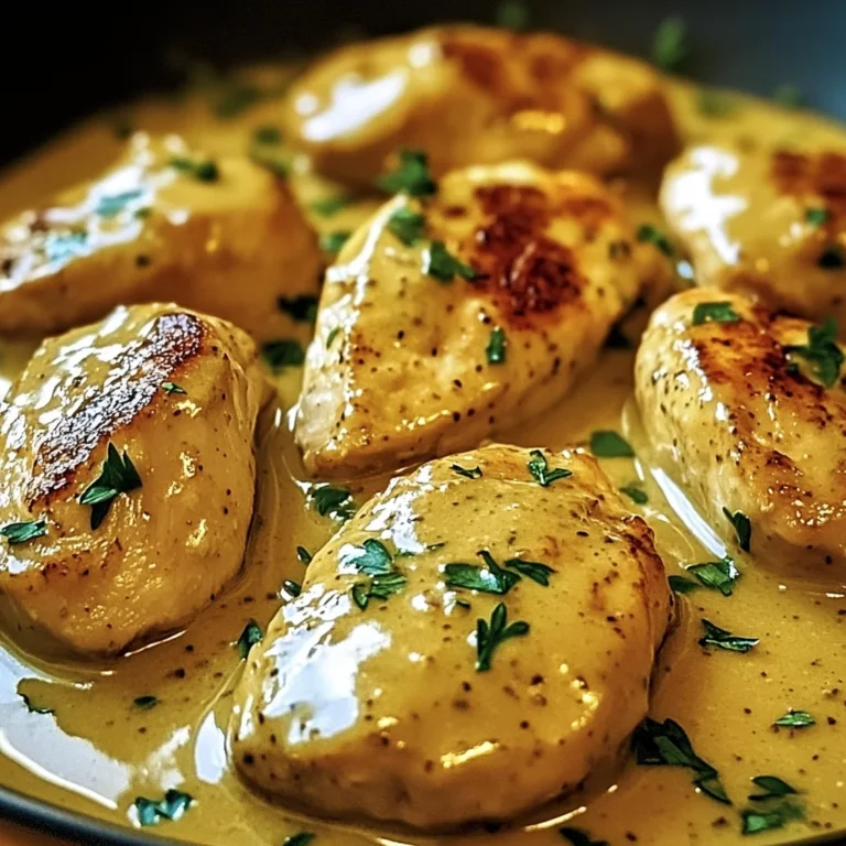 Poulet crémeux à la moutarde et au vinaigre de cidre blanc