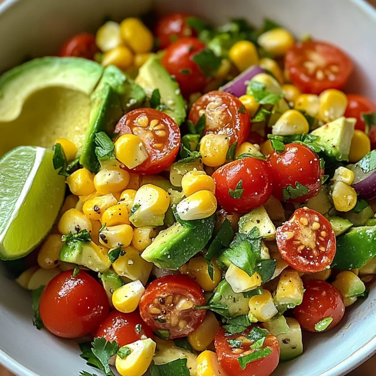 Salade de maïs et avocat