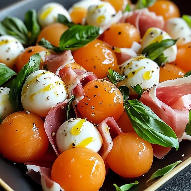 Salade melon jambon de poulet mozzarella