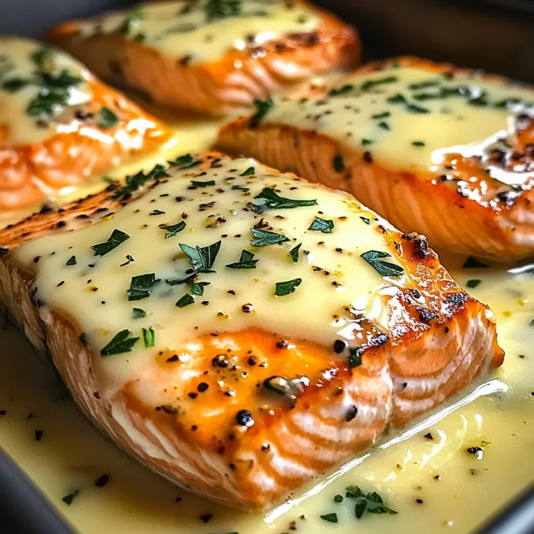 Saumon au four avec sauce crémeuse au beurre et citron