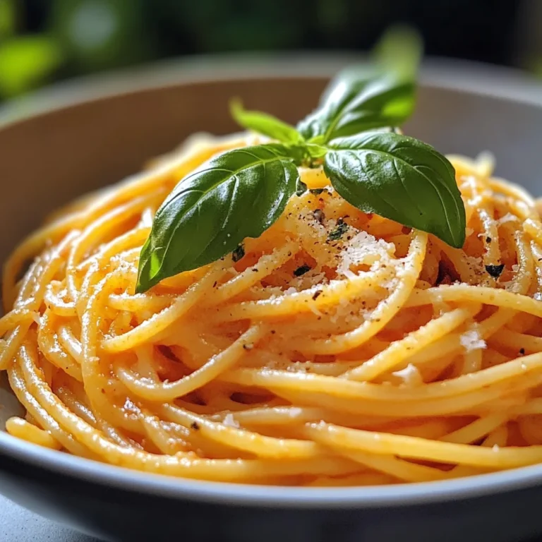 Spaghetti à la Crème de Poivron Rouge et Mozzarella