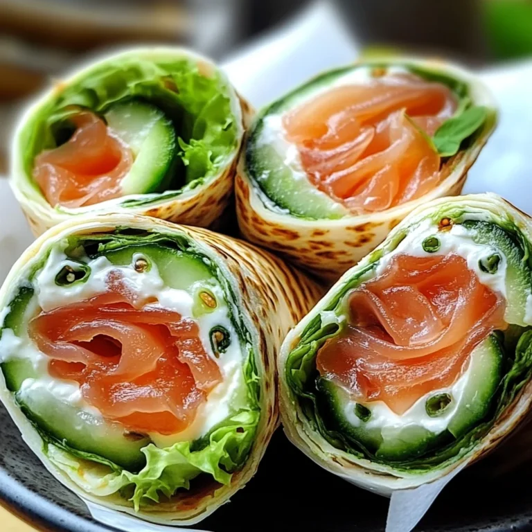 Wraps au fromage frais, concombre et saumon fumé