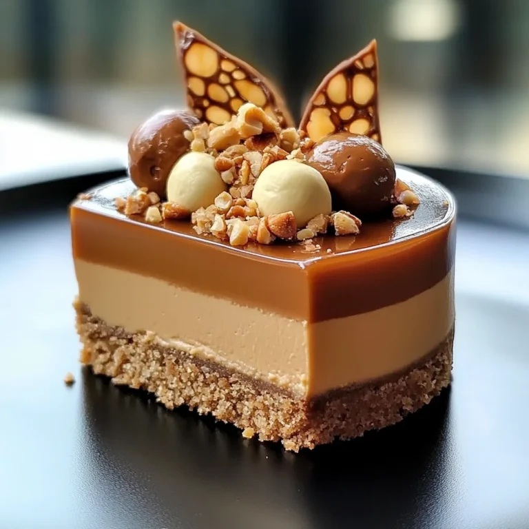 Entremets caramel et mousse noisette