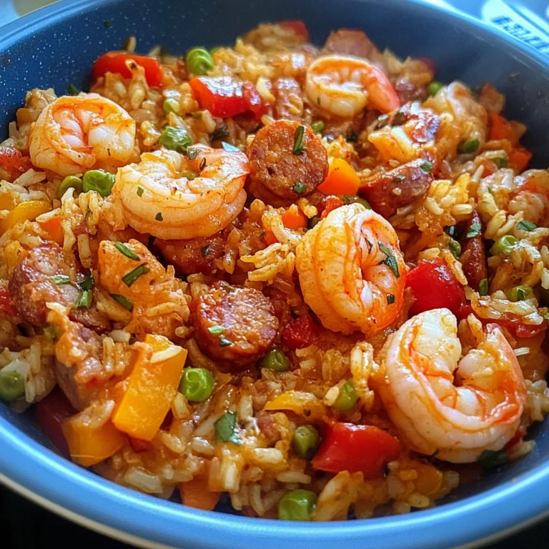 Jambalaya Authentique au Poulet, Crevettes et Saucisse