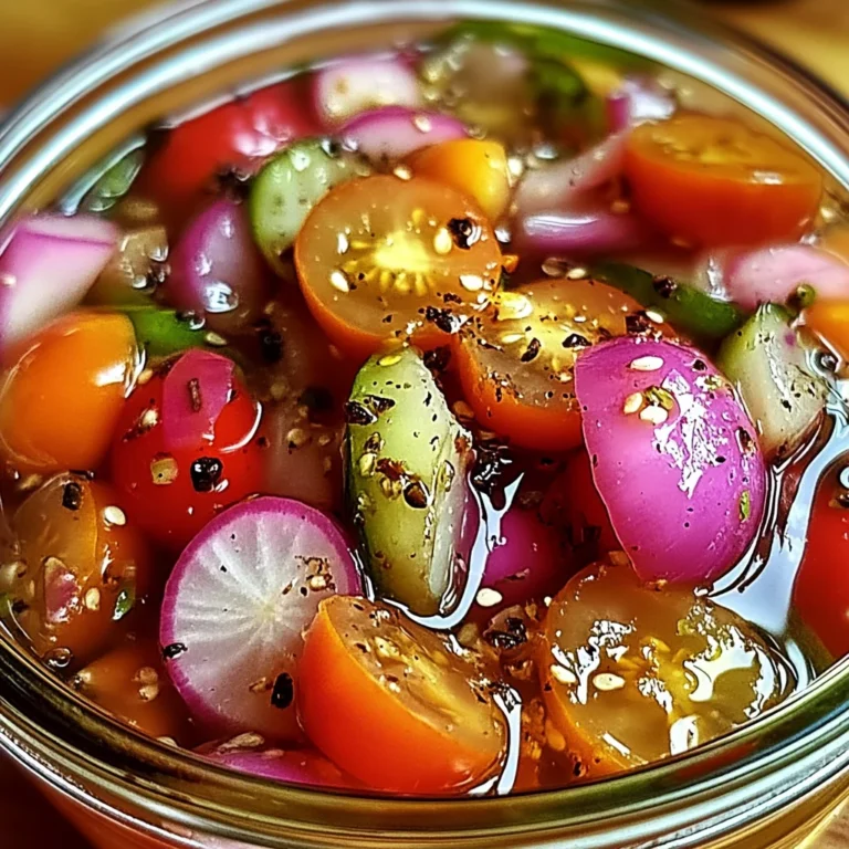 Pickles de Tomates Cerises, Oignons Rouges et Radis