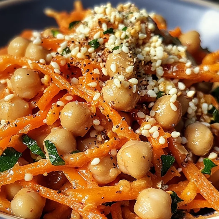 Salade de Carottes Épiciées et de Pois Chiches avec Sauce Tahini 