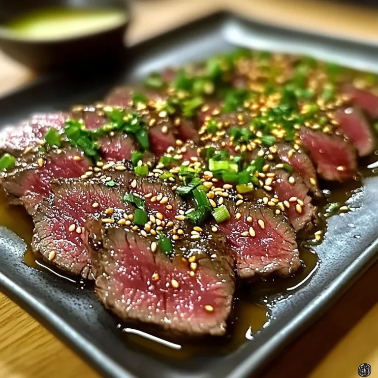 Tataki de Bœuf Mariné aux Saveurs Asiatiques : Une Explosion de Goûts !