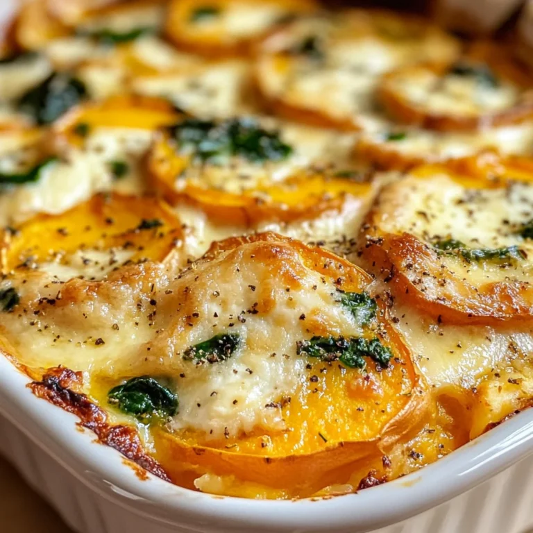 Gratin de Patates Douces, Épinards et Feta