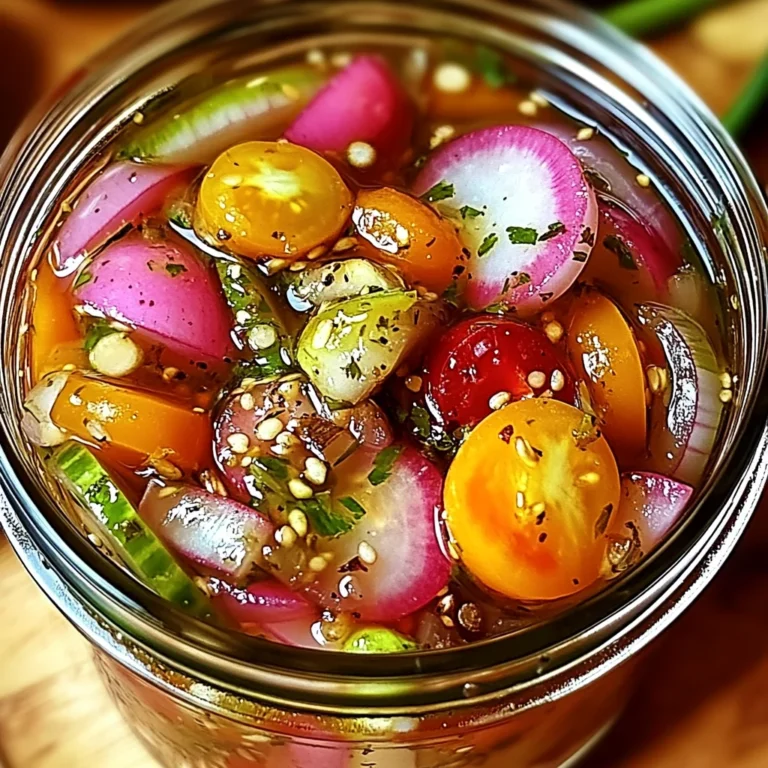 Pickles de Tomates Cerises, Oignons Rouges et Radis