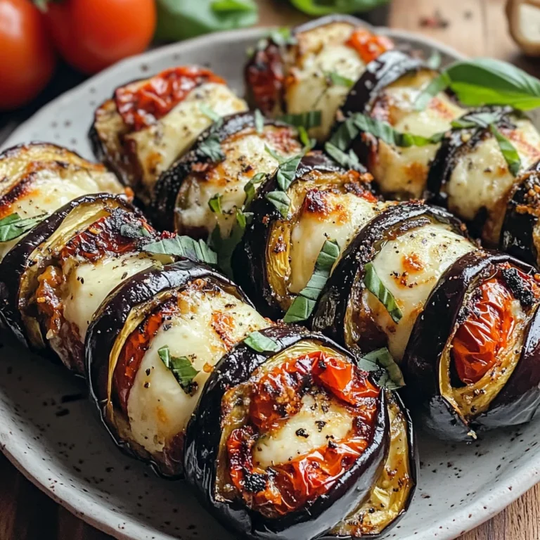 Roulades d'aubergines à la mozzarella